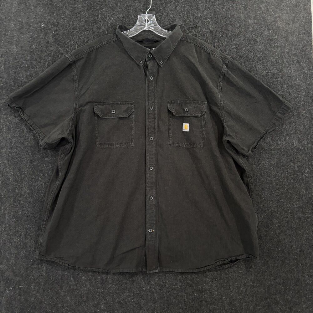 Carhartt Shirt Men's Big 4XL Black Cotton Twill Loose Fit Pockets Workwear